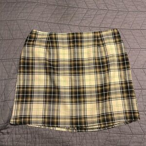 Nasty Gal plaid checkered Mini Skirt in Black and Cream